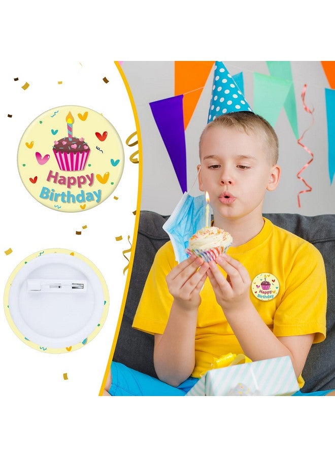 Jutom 48 Pieces Happy Birthday Pin For Kids Birthday Buttons Colorful Birthday Pin Boys And Girls Teens Adults Back Party Birthday Pins Birthday Party Supplies 12 Styles 1.5 Inches - Image 4