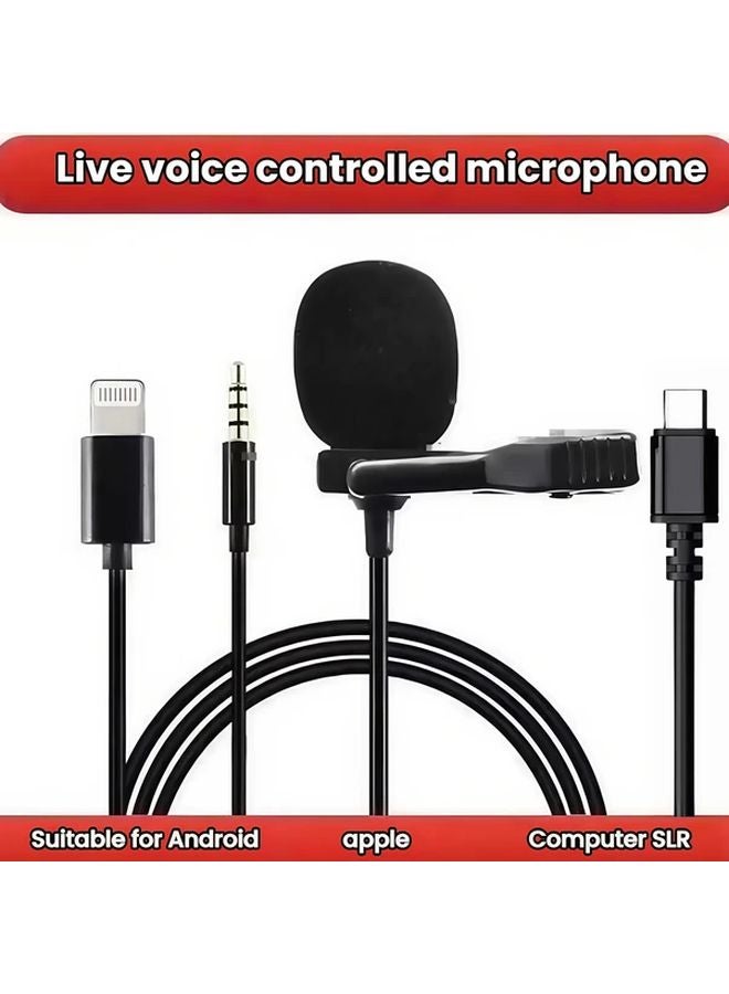 ميكروفون لافالير من النوع C، جاهز للاستخدام، وإلغاء الضوضاء لتسجيل الفيديو بالهاتف - Image 2