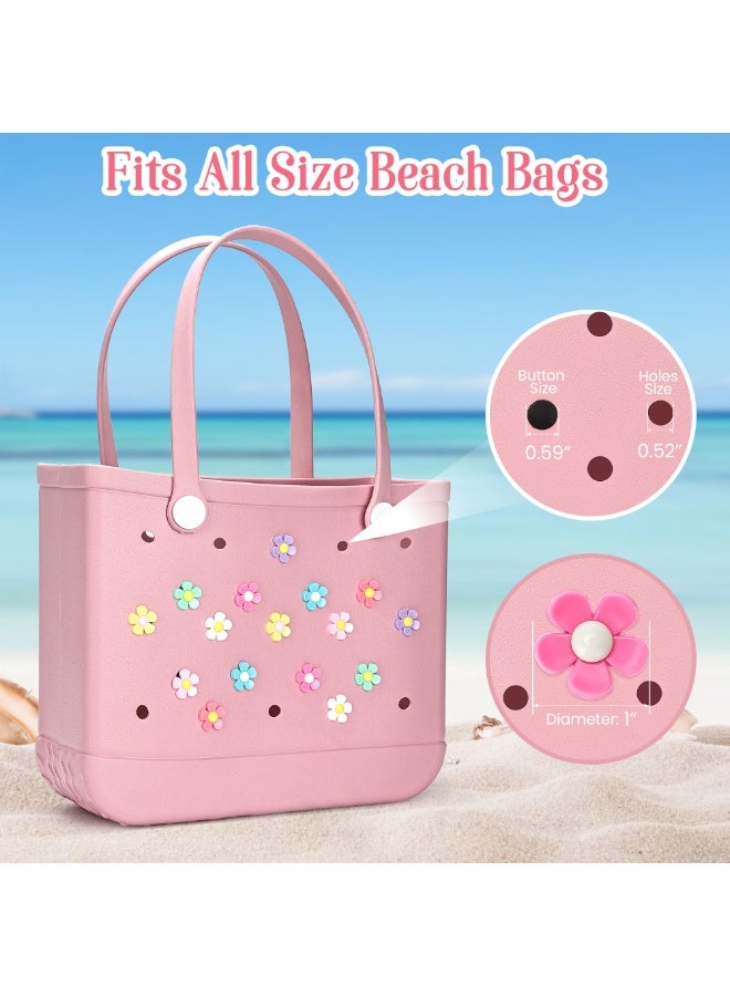 16pcs Flower Charm Accessory for Bogg Bags and Simply Southern Totes, Decorative Accessories to Customize Your Beach Tote Bag - Image 4