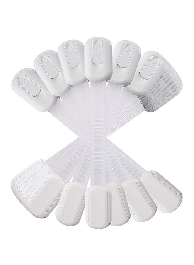 في ماسي أشرطة لاصقة متعددة الاستخدامات من K Vmaisi - أقفال لحماية الأطفال من عبث الأطفال - مزاليج خزانة الأدراج والثلاجة وغسالة الأطباق ومقعد المرحاض والخزانة والفرن وسلة المهملات، بدون حفر (أبيض) (12) - Image 1