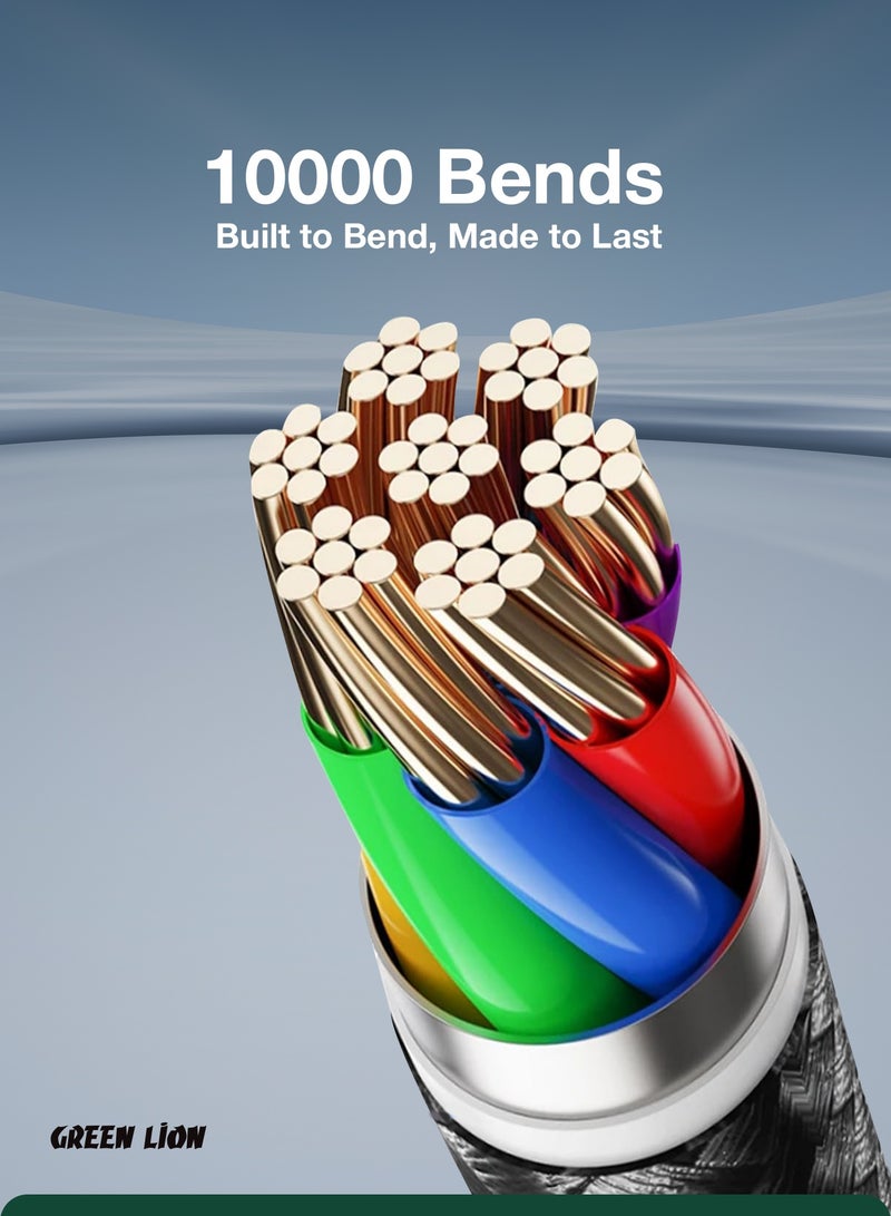 Braided USB-C TO USB-C Ultra Fast Charging Cable 240W / Super Fast Charging 1M Cable / 480 Mbps Transfer Speed / Charge & Sync - Black