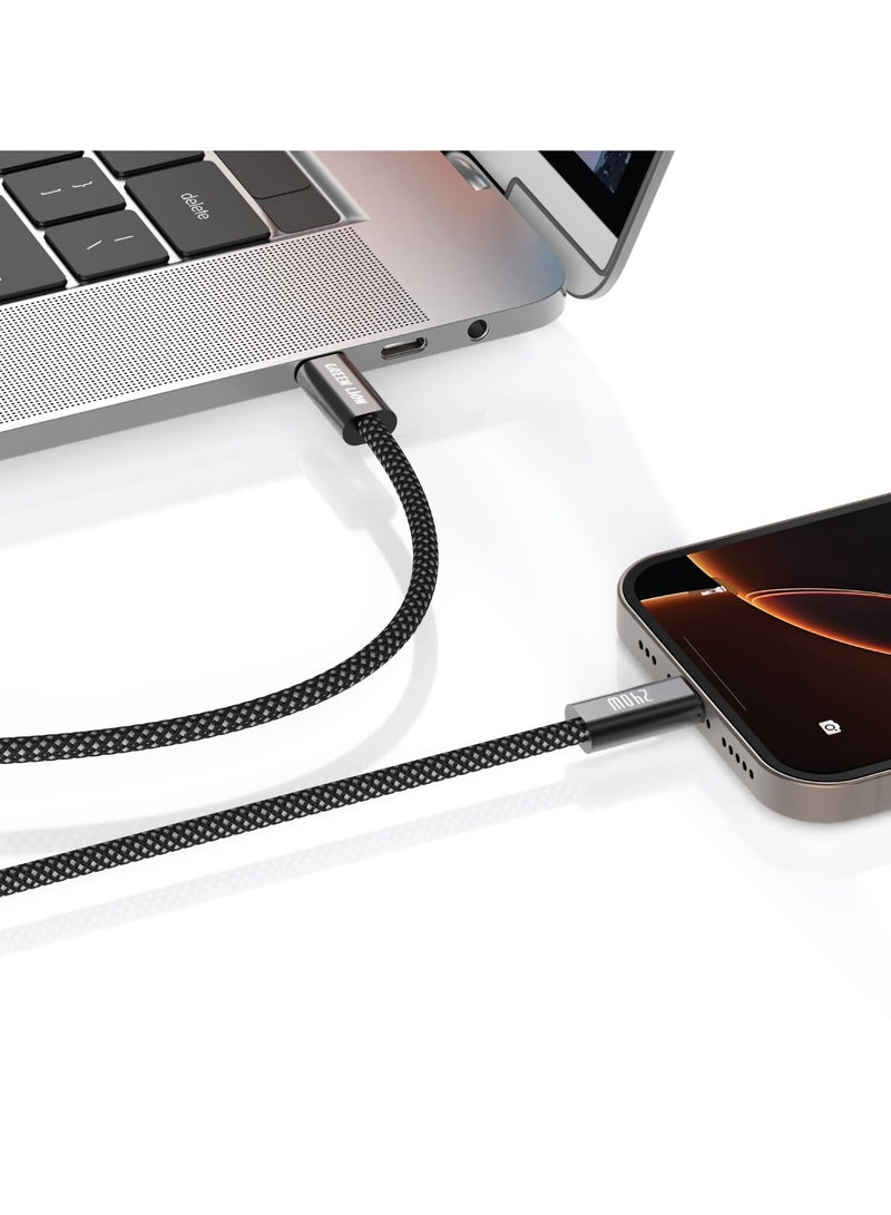 Braided USB-C TO USB-C Ultra Fast Charging Cable 240W / Super Fast Charging 1M Cable / 480 Mbps Transfer Speed / Charge & Sync - Black