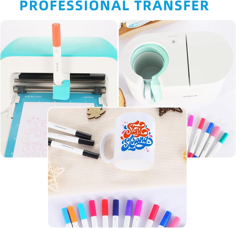 REALIKE REALIKE Dual Tip Infusible Pens for Cricut JoyXtra 36 pcs Sublimation Markers Pens Set Compatible with Cricut JoyXtra Machine 04 Tip  10 Tip - Image 2