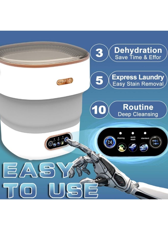 Arabest غسالة ميني، غسالة ومجفف صغيرة محمولة، غسالة قابلة للطي مع دوران للسفر، الشقة، ملابس الأطفال، الجوارب 15 لتر - Image 4