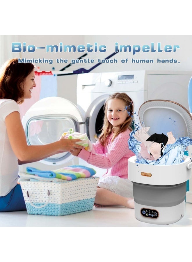 Arabest غسالة ميني، غسالة ومجفف صغيرة محمولة، غسالة قابلة للطي مع دوران للسفر، الشقة، ملابس الأطفال، الجوارب 15 لتر - Image 2