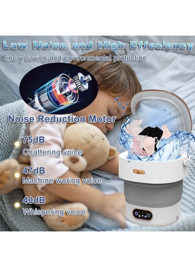 Arabest غسالة ميني، غسالة ومجفف صغيرة محمولة، غسالة قابلة للطي مع دوران للسفر، الشقة، ملابس الأطفال، الجوارب 15 لتر - Image 3