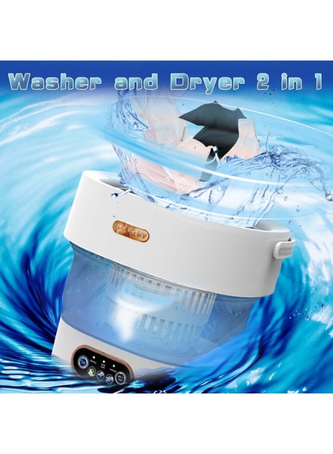 Arabest غسالة ميني، غسالة ومجفف صغيرة محمولة، غسالة قابلة للطي مع دوران للسفر، الشقة، ملابس الأطفال، الجوارب 15 لتر - Image 5