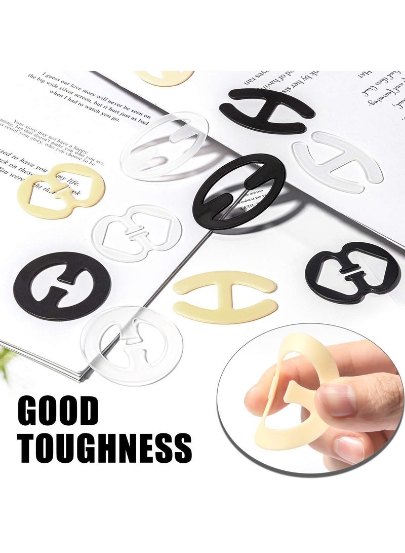 SYOSI Bra Strap Clip, 12 Pieces Underwear Strap Length Adjustment Buckles Anti-Slip Clips Anti-glare Underwear Accessories (Black/Transparent/Skin) - Image 4