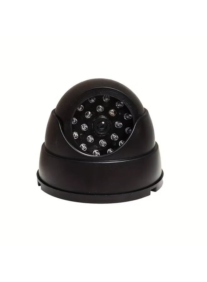 Black Fake CCTV Security Camera with Flashing LED Dummy Outdoor Surveillance - Image 1