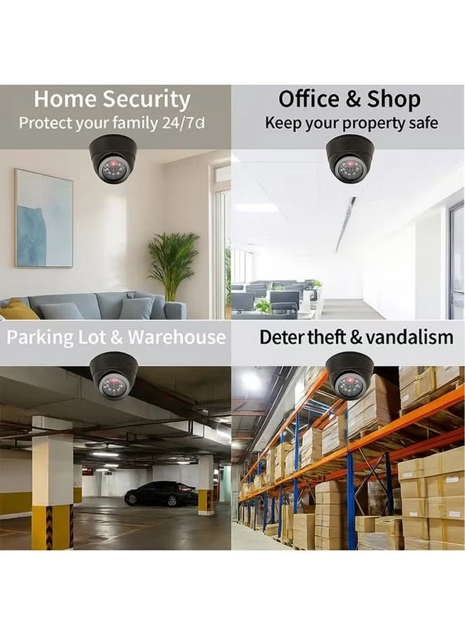 Black Fake CCTV Security Camera with Flashing LED Dummy Outdoor Surveillance - Image 4