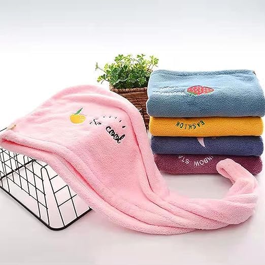 SHOPELLA Microfiber Wet Hair Drying TowelsSuper Absorbent Thick Curly HairQuick Dry Caps Wrap for Womens 26 x 10Pack of 1Multi Color - Image 2