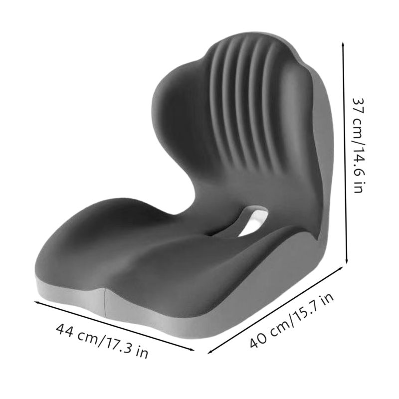 Memory Foam Seat Cushion 15.8 X 17.3 X 14.6 Inches Ergonomic L-Shaped Design Lumbar Support Cushion - High-Density Foam For Pressure Relief Back Pain Relief Cushion For Office Car Wheelchair Long Hour - Image 4