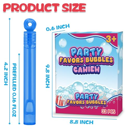 Cawiew Goodie Bags Stuffers for Kids Party, 32 Pack Mini Neon Bubble Wands for Party Favors Supplies in Gift Box, Classroom School Reward, and Pinata Filler Toys, Birthday Decorations, Small Halloween Treats - Image 2