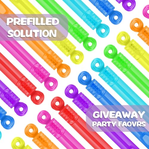 Cawiew Goodie Bags Stuffers for Kids Party, 32 Pack Mini Neon Bubble Wands for Party Favors Supplies in Gift Box, Classroom School Reward, and Pinata Filler Toys, Birthday Decorations, Small Halloween Treats - Image 5