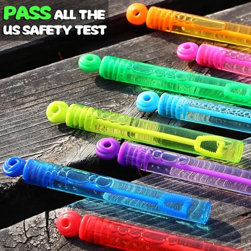 Cawiew Goodie Bags Stuffers for Kids Party, 32 Pack Mini Neon Bubble Wands for Party Favors Supplies in Gift Box, Classroom School Reward, and Pinata Filler Toys, Birthday Decorations, Small Halloween Treats - Image 4