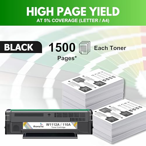 Ravaria W1112A / 110A Compatible Black Toner Cartridge for HP LaserJet 108,108a,108w,136,136a,136w,136nw,138,138fnw Printers (110A / W1112A Toner Pack of 1) - Image 3