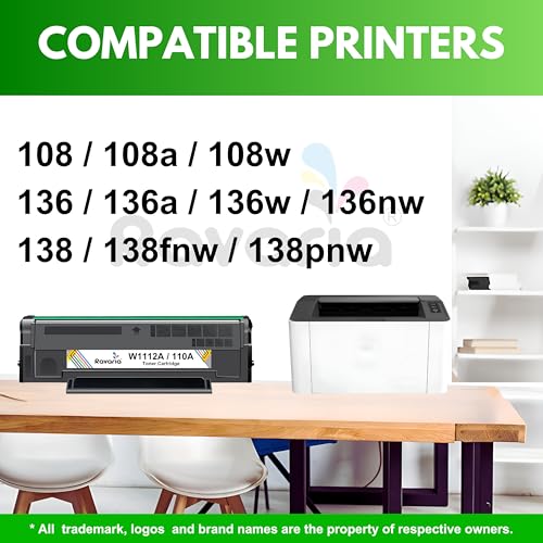 Ravaria W1112A / 110A Compatible Black Toner Cartridge for HP LaserJet 108,108a,108w,136,136a,136w,136nw,138,138fnw Printers (110A / W1112A Toner Pack of 1) - Image 2