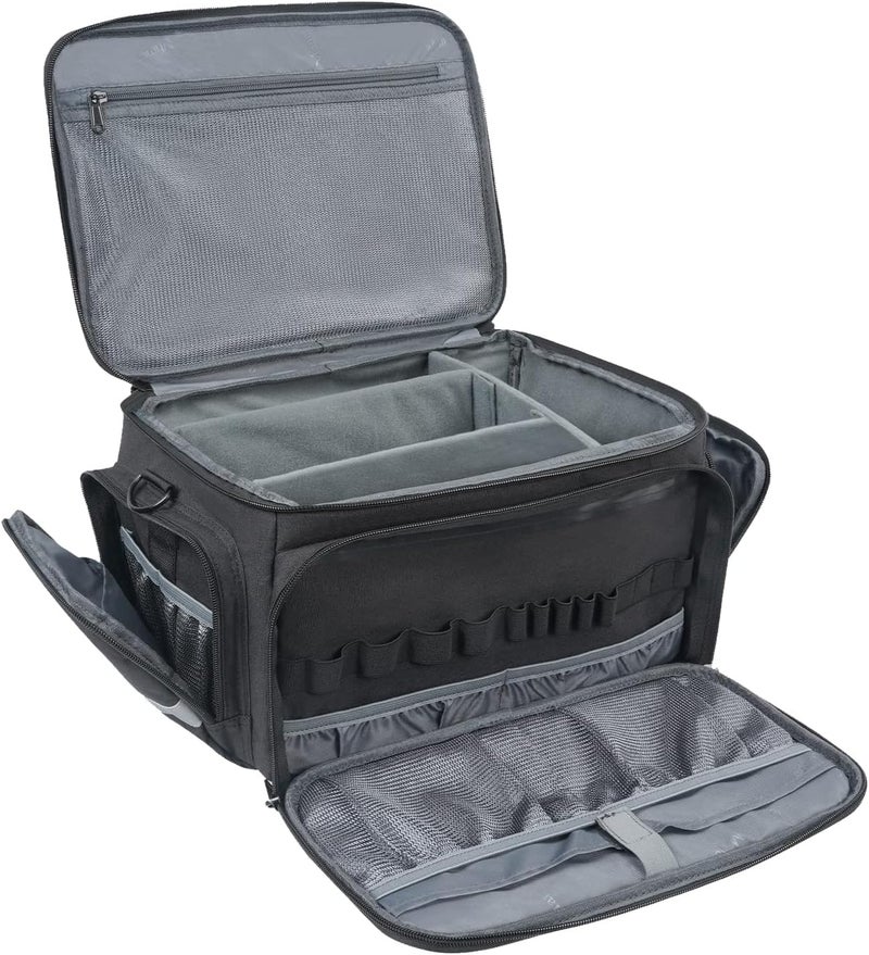 Medical Bag, Medical Equipment Bag Empty with Adjustable Divider, Nonslip Bottom, Removable Shoulder Strap, Water-Resistant Home Health Nurse Bag for Medical Student, Therapist, Black