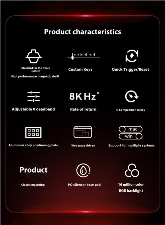 MADLIONS Mad68HE RGB Mechanical Keyboard Magnetic Switches Hot Swap Customized 8KHZ FPS Gaming Keyboard with Adjustable Actuation, 8000 Hz Polling Rate, Rapid Trigger Mode, Hall Effect Switches, for PC/Mac,WHITE  - Image 5