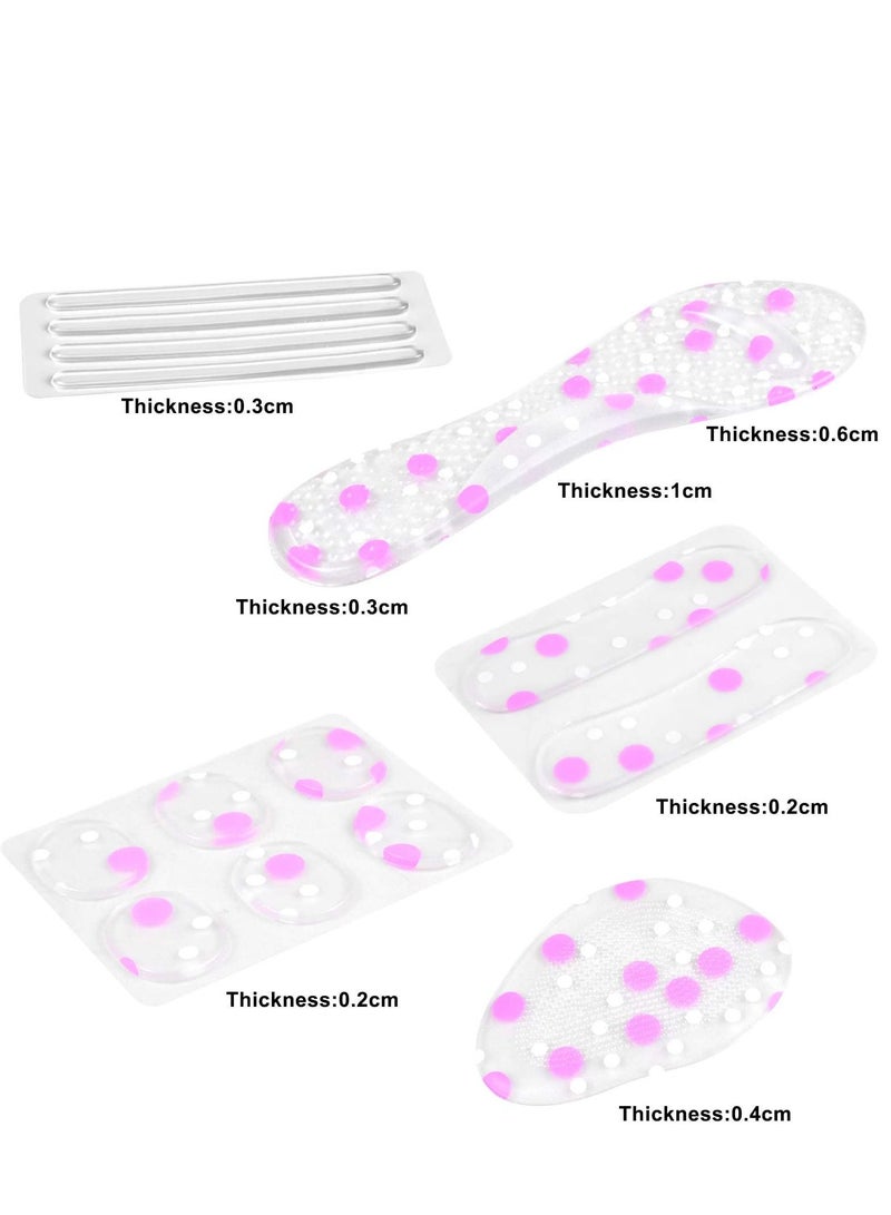 High Heel Pads Gel Insoles Ball of Foot Cushion Pad Anti Slip Heel Grips Metatarsal Pads, Forefoot Shoe Cushion Silicone Insert Feet Protect Sticker for Women Shoes High Heel Pain Relief 18Pcs