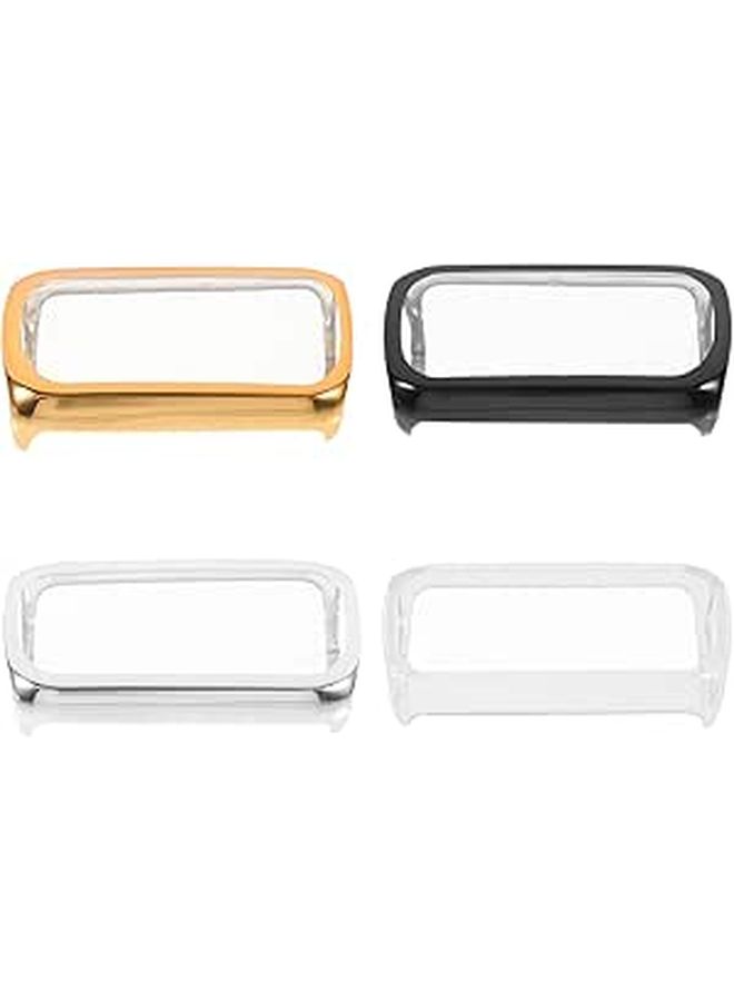 4pcs TPU Full Protective Watch Frame Covers For Smartwatch All Inclusive Edged Bumper Shells In Gold Black Silver For Daily Wear And Sports - Image 1