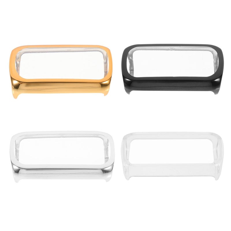 4pcs TPU Full Protective Watch Frame Covers For Smartwatch All Inclusive Edged Bumper Shells In Gold Black Silver For Daily Wear And Sports - Image 2