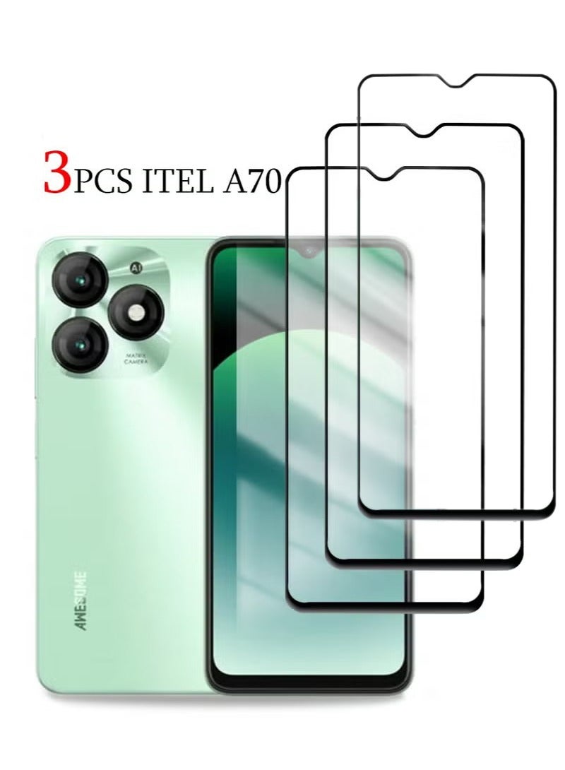 إكس ليفيل 3 حزمة إيتيل A70 شاشة التوقف تشديد الزجاج مقاومة للخدش صلابة 9H كامل الشاشة فيلم واقية من المطاط المتقدمة عالية الوضوح توضيح فقاعة مجانا تشديد الزجاج - Image 1