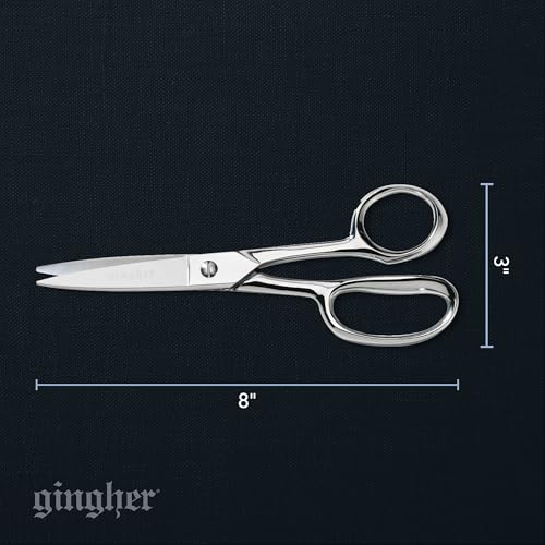 Fiskars Gingher Utility Shears with Protective Sheath - 8" Stainless Steel Fabric Scissors - Blunt-Tip Knife Edge Fabric Shears - Silver - Image 3