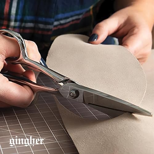 Fiskars Gingher Utility Shears with Protective Sheath - 8" Stainless Steel Fabric Scissors - Blunt-Tip Knife Edge Fabric Shears - Silver - Image 2