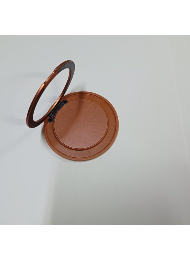 Generic 360 ° Rotating Fulcrum Ring Buckle Stand Mobile Phone Portable Magnetic Desktop Mobile Phone Stand Metal-Color:Orange Frosted Model With Base  - Image 1