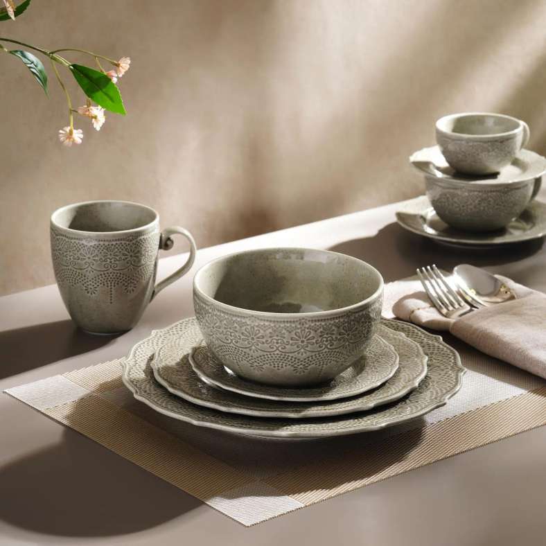 Pan Home Queen Lace Porcelain Tea Cup Saucer 250Ml -Brown - 171CLH9900063 - Image 4