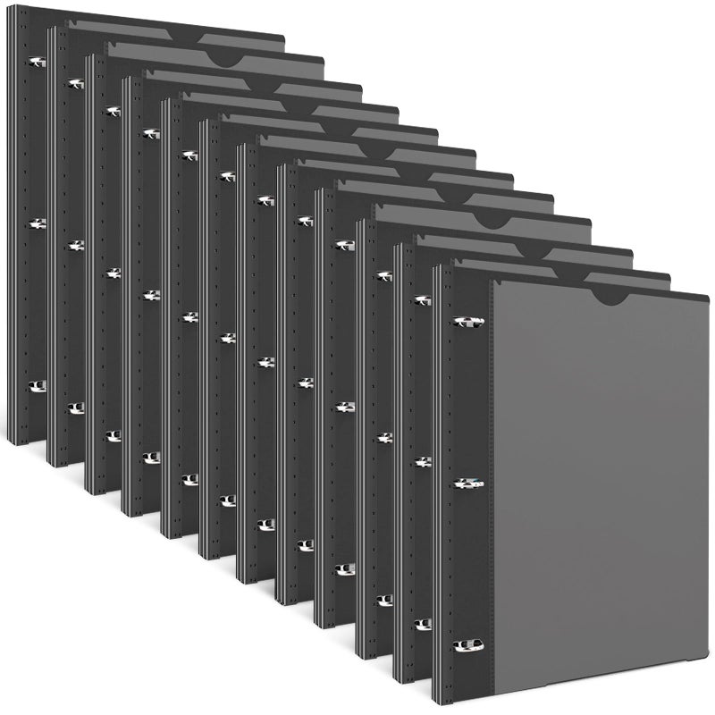INFUN 1 Inch Telescoping 3 Ring Binder - 12 PCS-Black, Flexible Binders with Customizable Front Cover and Clear Catalog Pocket,1 inch Binders 3 Ring, 225 Sheet Capacity - Image 1