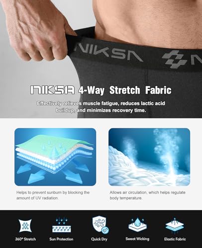 Niksa 4 Pack Compression Shorts Men with Pocket, Spandex Running Shorts Sport Athletic Workout Performance Underwear - Image 5
