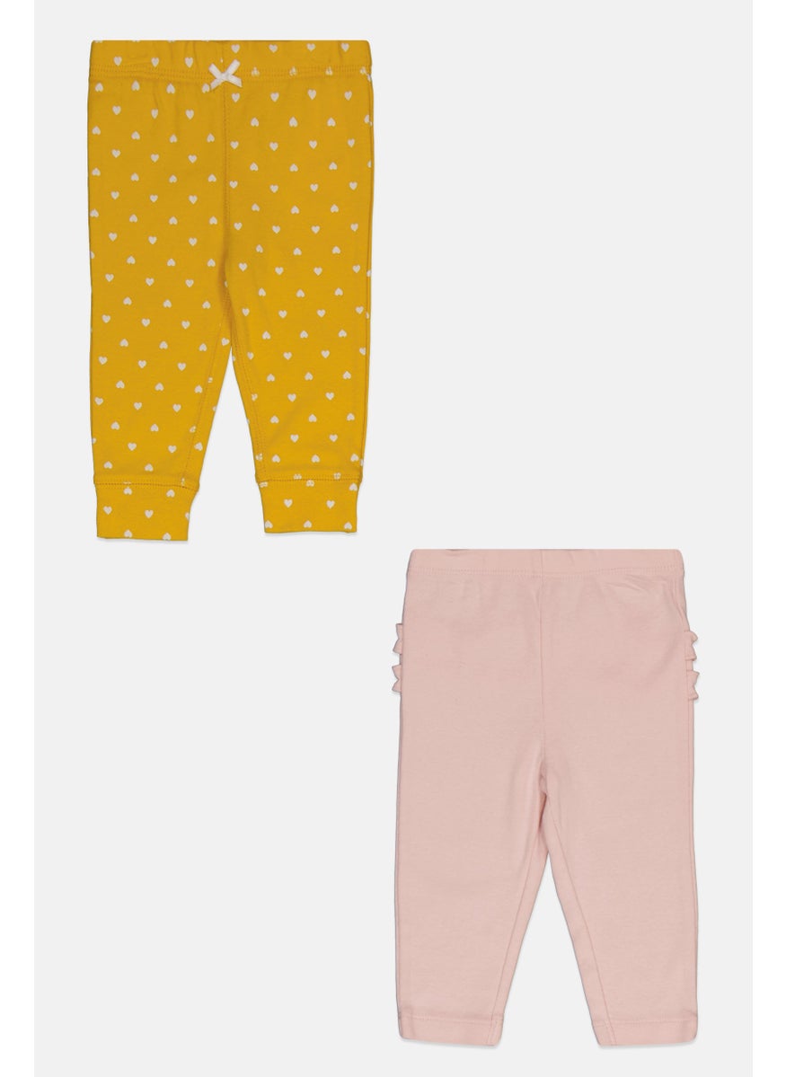 carter's Toddler Girls 2 Piece Printed Pull on Pants, Yellow  - Image 1
