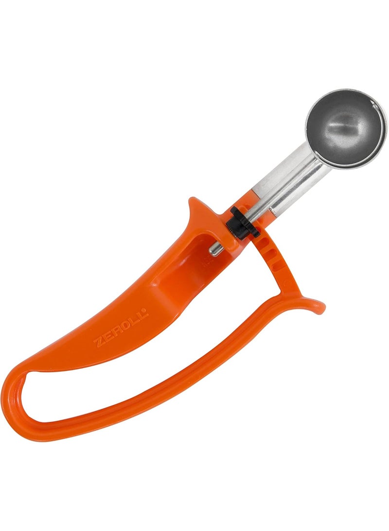 Zeroll 2100 Universal Standard Length EZ Disher Food Portion Control Scoop Designed for Right or Left Hand Use Dishwasher Safe NSF Approved, 1 3/26-Inch, Orange