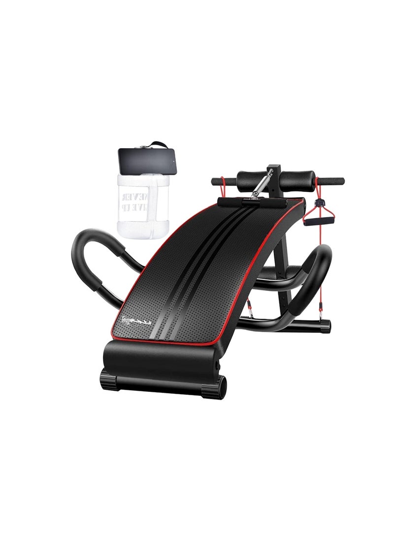 ALCOACH Sit-up Adjustable Abdominal Bench with Speedball and Pull Ropes with gift Plastic Gallon Bottle 2.2L - Image 1