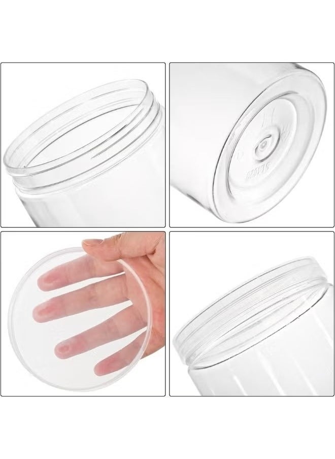Generic - ASAQ Clear Plastic Jars, Empty Candy Storage Jars 96x1500ml, 28.5cm Height x 28.4cm Width Reusable Jar with Clear Airtight Lids, Large Round Dry Food Container for Home Kitchen Organization Nuts Noodles Made in Saudi Arabia - Image 1