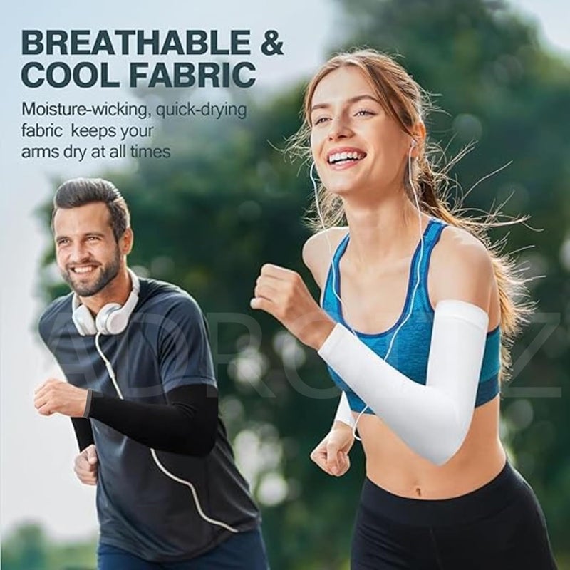 ADROITZ Pro-Rider Cooling Arm Sleeves for Men, Women & Teenagers UV Sun Protection Hand Sleeves with Thumb Breathable, Moisture-Wicking Arm Cover for Bike Riding Cycling Running Cricket Outdoor Sports - Image 4