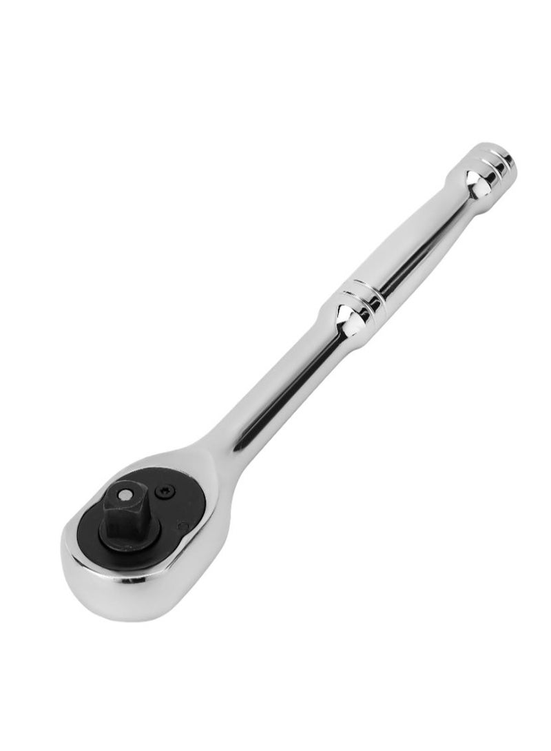 Geepas Toolz 1/2" Ratchet Handle- GT61211/ with Polished-Handle, Chrome Vanadium Construction with Mirror Finish/ 72 Teeth, Ideal for Automotive Repairs, DIY Projects, Maintenance, Mechanical Works, Plumbing, etc./ Silver - Image 4