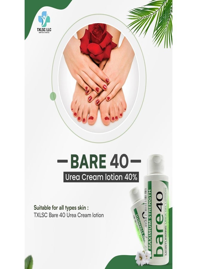 لوشن TXLSC LLC Professional Bare 40 Pro مع كريم اليوريا بنسبة 40% للبشرة الجافة والخشنة، تركيبة مرطبة ومقشرة للبشرة الجافة - غني بزيت شجرة الشاي والصبار وحبيبات الجوجوبا - Image 2
