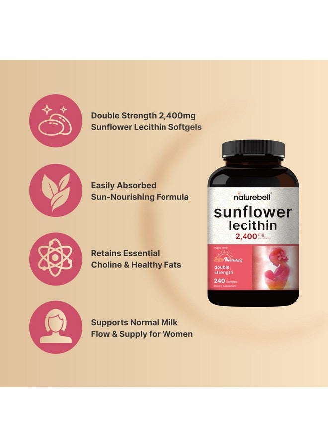 NatureBell Sunflower Lecithin 2,400mg, 240 Softgels | Infused with Non-GMO Sunflower Seed Oil - Rich in Phosphatidyl Choline - No Soy, No Gluten - Image 3