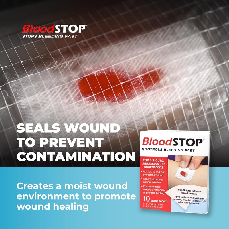 BloodSTOP شاش هيموستاتيكي بلودستوب يتحكم في النزيف بسرعة 10 قطع - Image 5