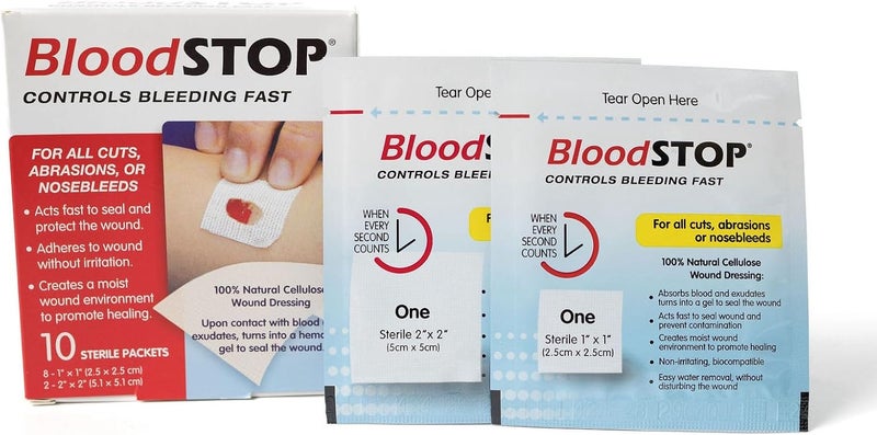 BloodSTOP شاش هيموستاتيكي بلودستوب يتحكم في النزيف بسرعة 10 قطع - Image 2