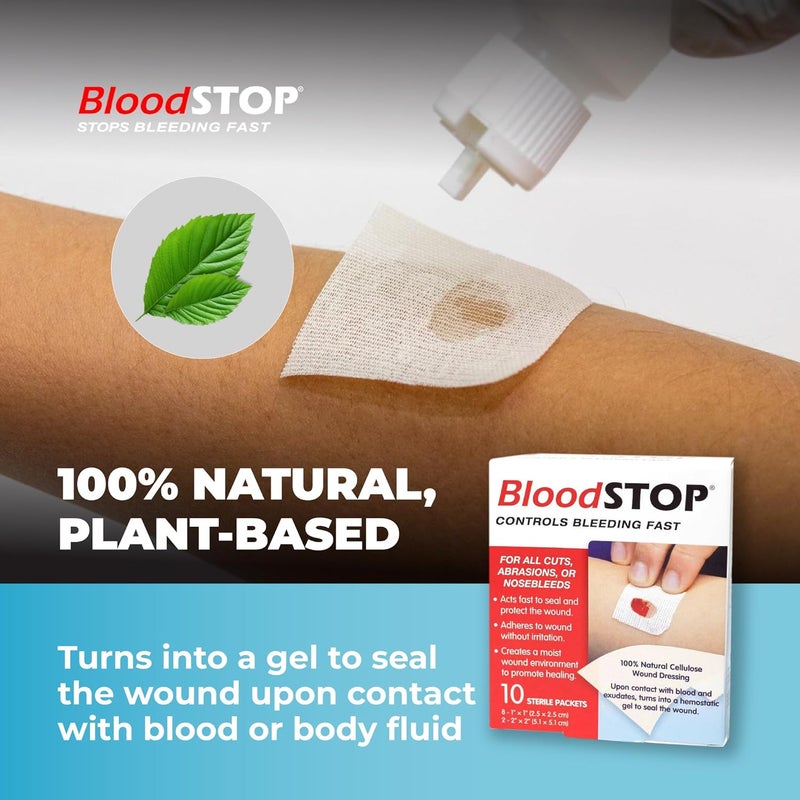 BloodSTOP شاش هيموستاتيكي بلودستوب يتحكم في النزيف بسرعة 10 قطع - Image 3