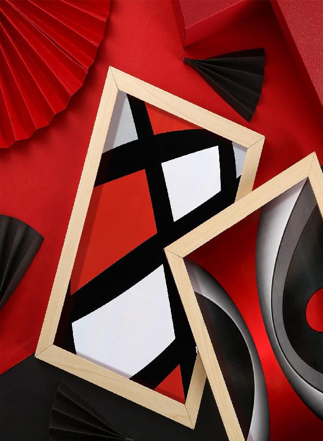 Outus Outus 4 Pieces Red Stripes Poster Prints Unframed Abstract Wall Art Modern Abstract Wall Art Abstract Art Prints Black Silver Red Art Posters for Wall Home Decoration, 8 x 10 Inch - Image 2