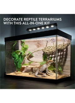 Navaris Navaris Bearded Dragon Habitat Essentials - Tank Accessories Set of 5 - Reptile Hammock Adjustable Wooden Ramp DIY Rope Plants - Ideal for Lizard & Gecko Tank  - Image 2