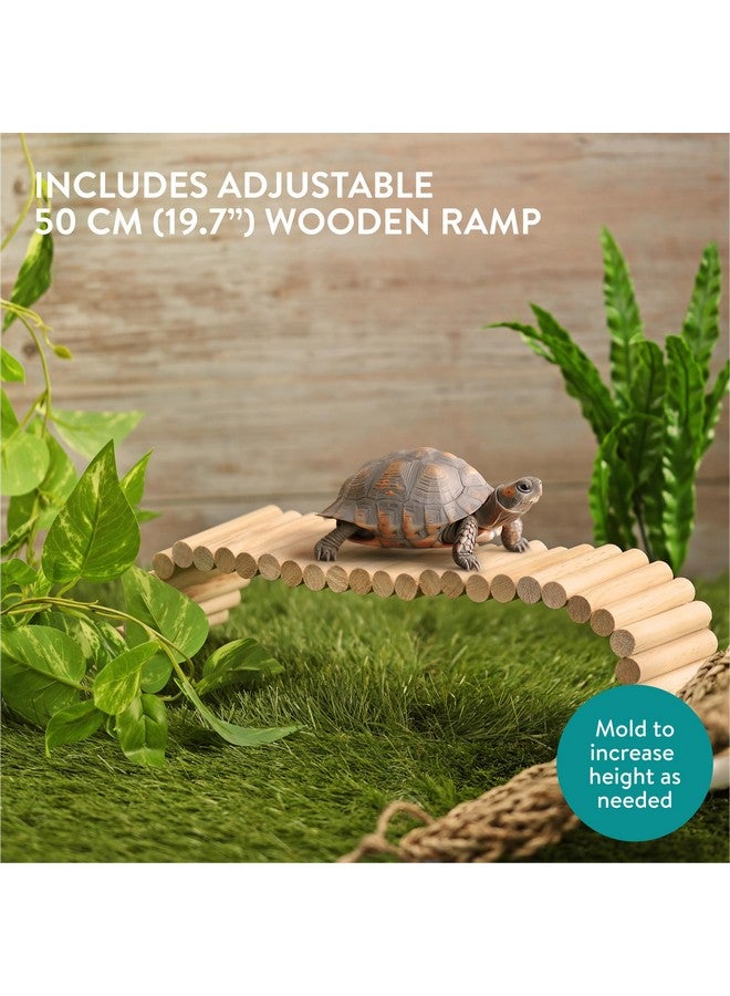 Navaris Bearded Dragon Habitat Essentials - Tank Accessories Set of 5 - Reptile Hammock Adjustable Wooden Ramp DIY Rope Plants - Ideal for Lizard & Gecko Tank - Image 3