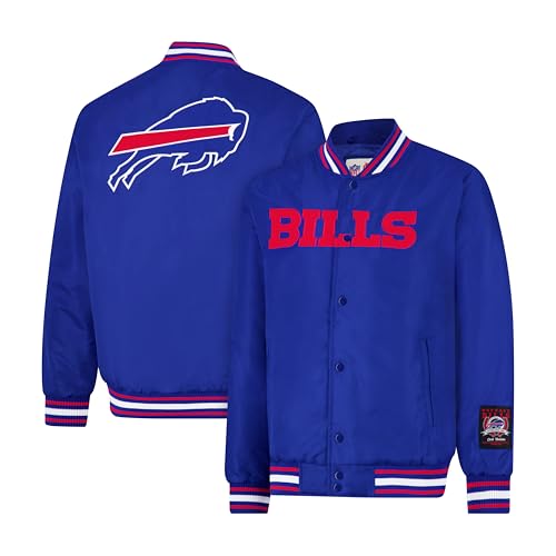 Ultra Game Adults NFL Official Smashing Records Satin Jacket, Buffalo Bills, Team Color, Large - Image 1