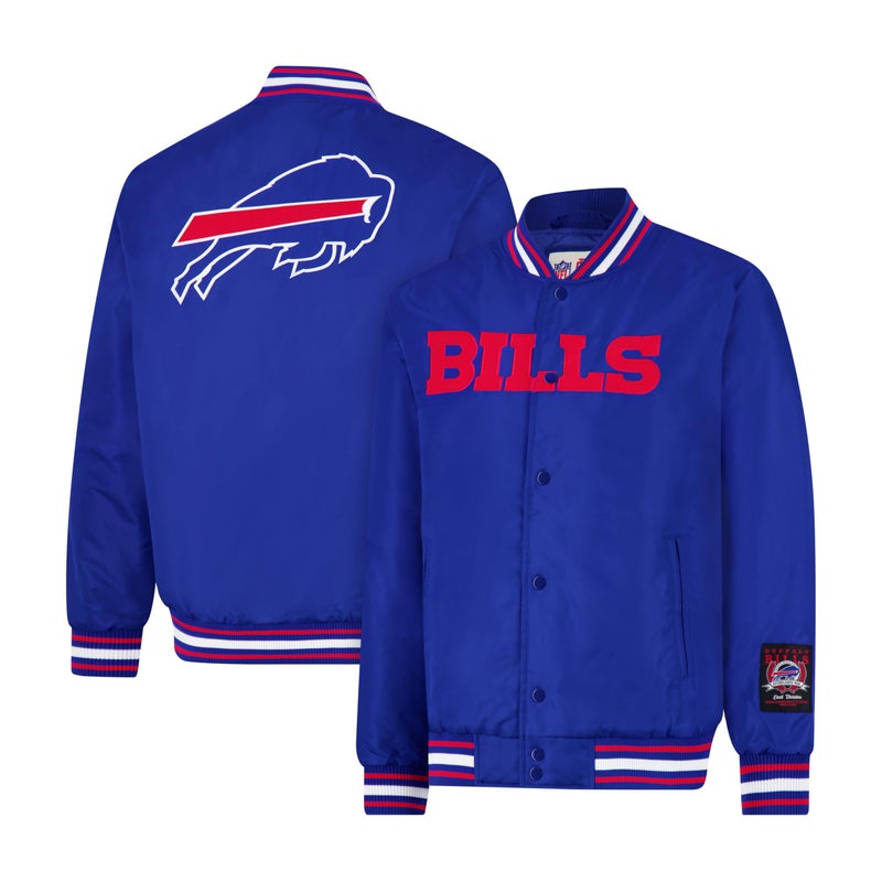 Ultra Game Adults NFL Official Smashing Records Satin Jacket, Buffalo Bills, Team Color, Large - Image 5