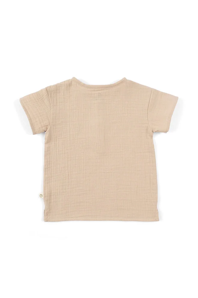 Little Gusto Muslin T-Shirt - Beige